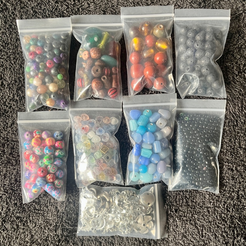 Assorted Craft Beads and Charms Set